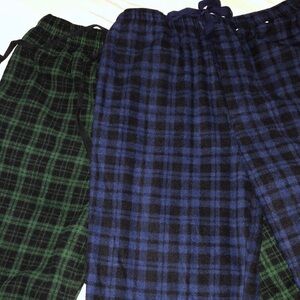 Plaid Lounge Pants in Blue and Green, size L men’s